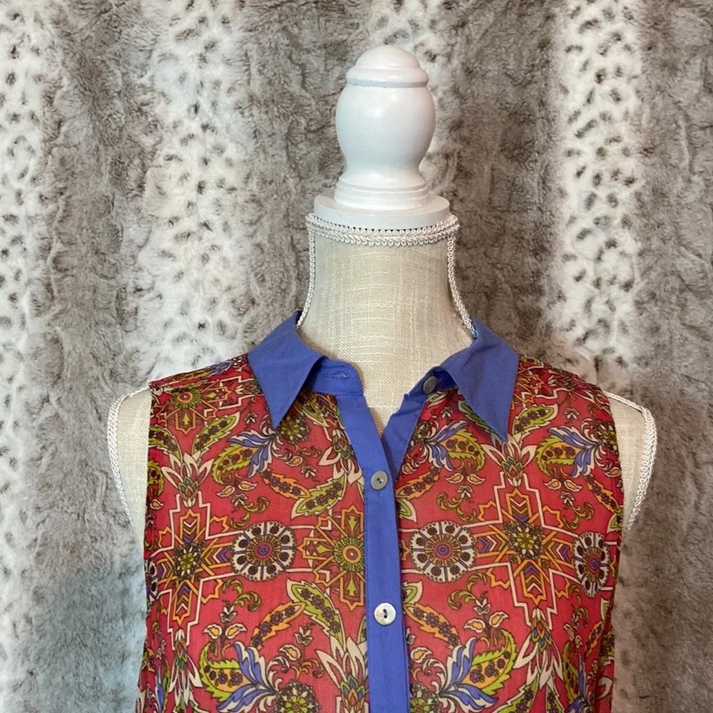Flying Tomato Red & Blue Patterned Maxi Dress - Picture 9 of 15